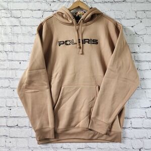 Polaris Pursuit Men's Large Hoodie Light Brown Camo Lined Pullover Sweatshirt